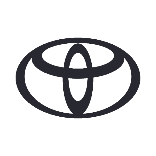 Hochwertiges Toyota-Logo auf weißem Hintergrund.